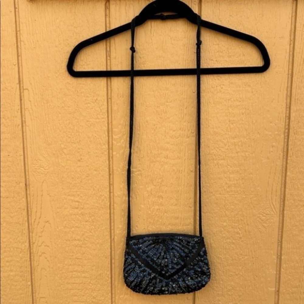 Elegant Black Beaded Women's Bag